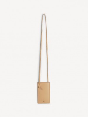 By Malene Birger Aya Leather Phone Pouch Muut Tarvikkeet Sand | FI_BB55740