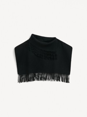 By Malene Birger Turtla Wool Fringe Bib Huivit Mustat | FI_BB37983